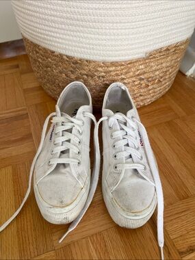 Superga White Low-Top Canvas Sneakers